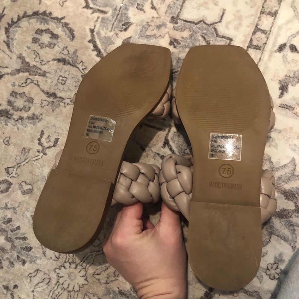 Steve Madden Women's Spain Sandal Taupe Size 7.5 Brown Slip On Sandals - Picture 5 of 5